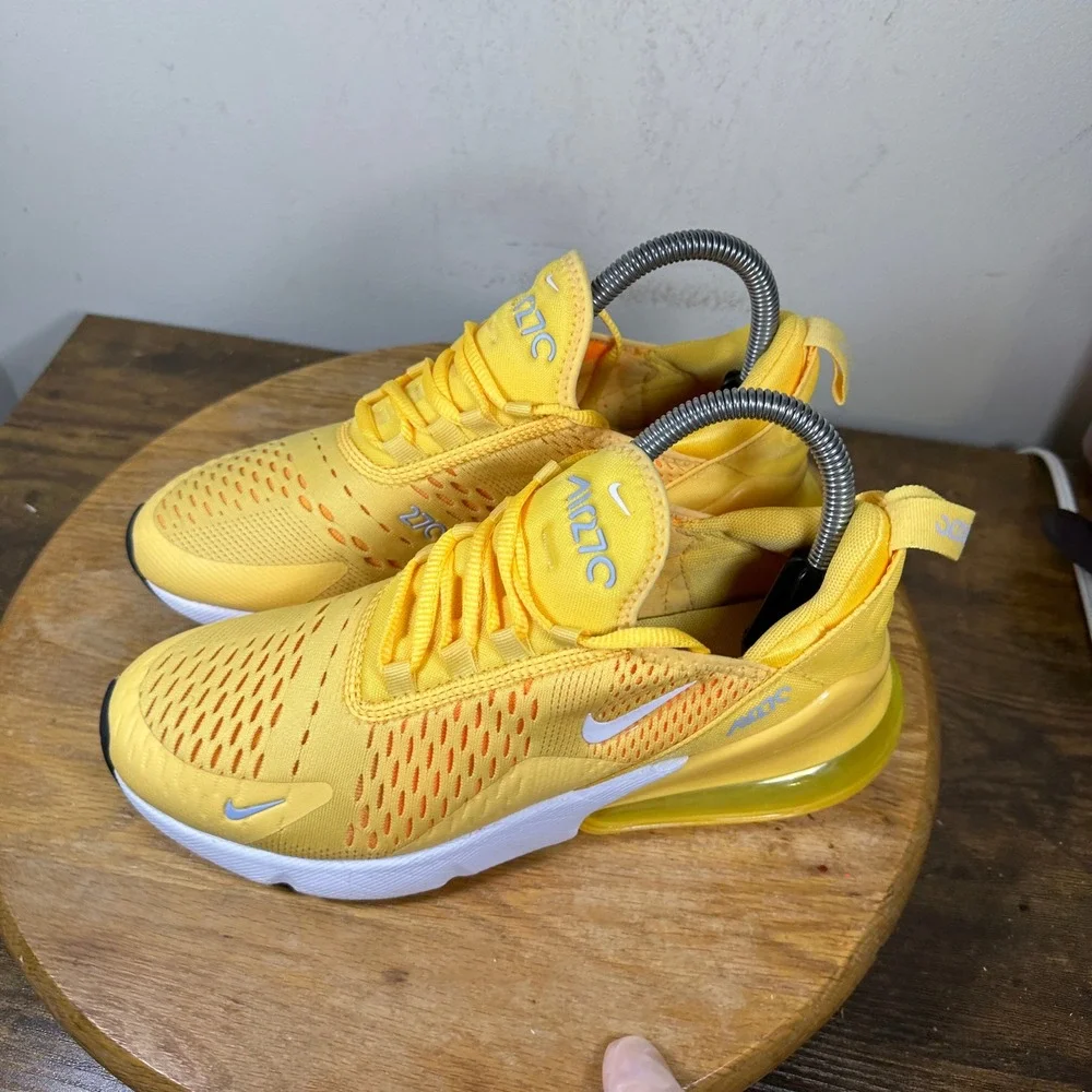 Nike Air Max 270 Yellow White Blue Women Sneaker AH6789-701 US 7.5